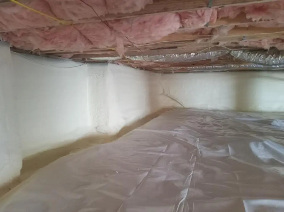 Crawl space encapsulation with closed-cell spray foam for Storm Damage Roof Repair in Middleton